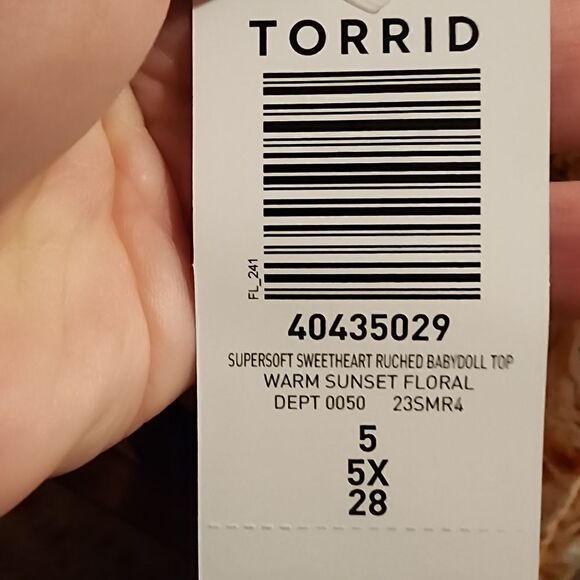 5X 28W Torrid Yellow Super Soft Sweetheart Ruched Babydoll Tank Top Floral cinch - Picture 7 of 8